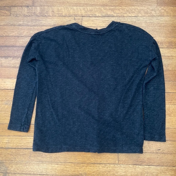 JAMES PERSE Long Sleeve V-Neck Top Black Knit Size 2/Medium - Picture 8 of 9